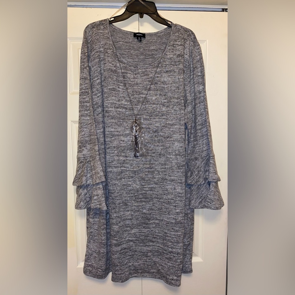 Sweater Dress with Necklace